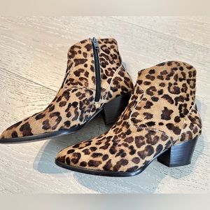 Ash Western leather Booties Leopard Print